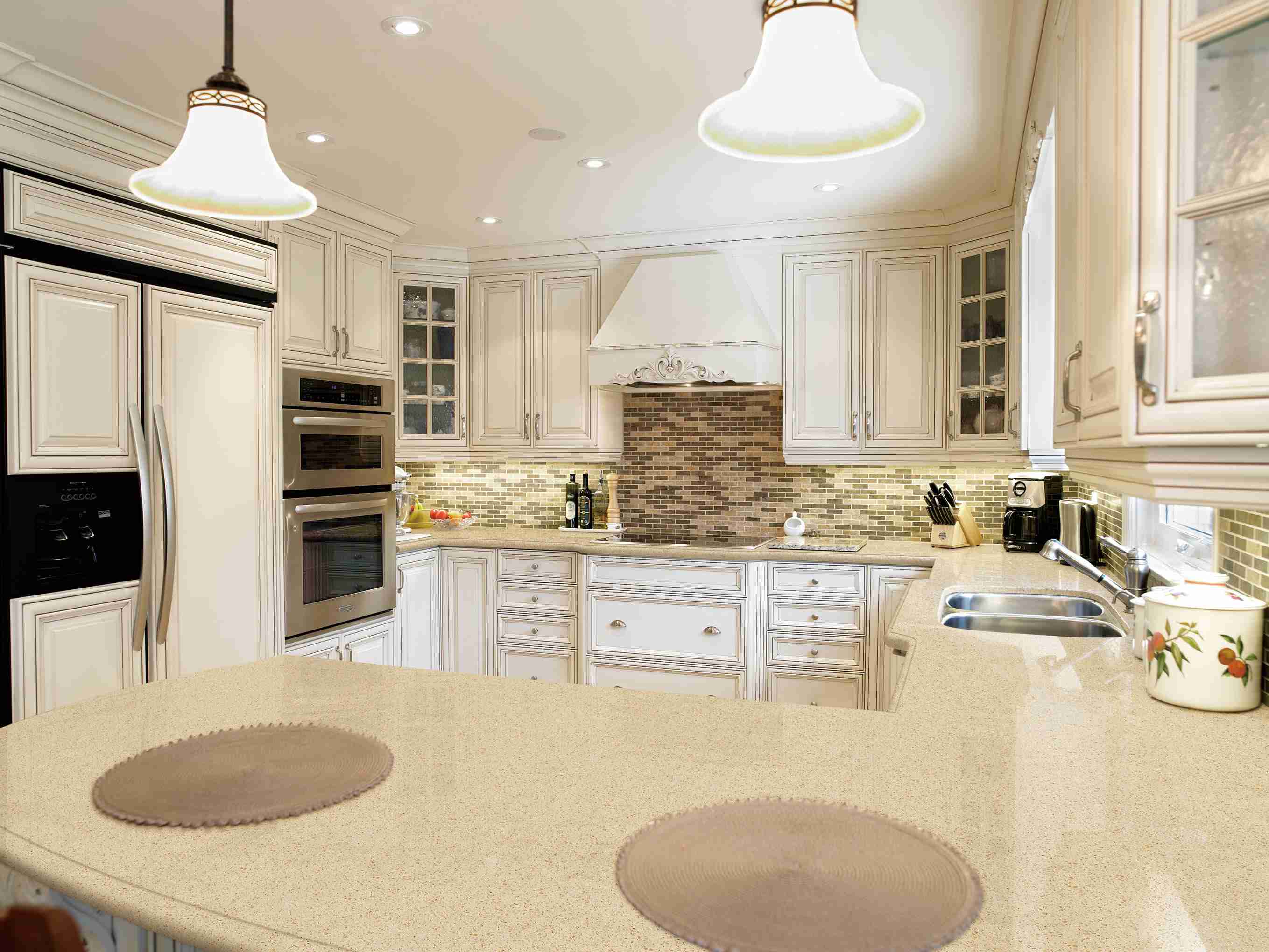 Engineered Quartz Classic Series F2003 Sandy Crystal for Countertops , Vanity , Prefab , Tiles , Wall